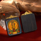 Tibetan Tsa-Tsa Thangka Pendant — Hand-Painted Deity Box Necklace Tibet Art