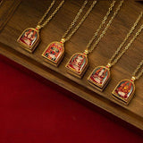 Tibetan Ghau Locket Necklace — Opening Shrine Pendant with Thangka Deity Art Tibet Art