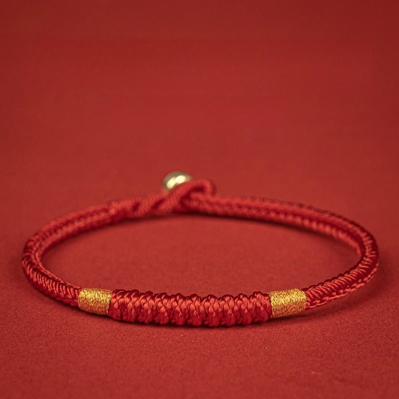 Vajra Knot Red String Bracelet — Handwoven with Silver Clasp, Multiple Sizes - Silver - Plated Alloy Clasp15CMTibet Art