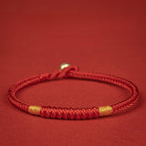 Vajra Knot Red String Bracelet — Handwoven with Silver Clasp, Multiple Sizes - Silver - Plated Alloy Clasp15CMTibet Art