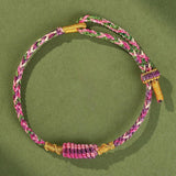 Five - Color Feng Shui Knot Bracelet — Traditional Lucky Rope Charm for Protection & Good Fortune - Teal & PurpleTibet Art