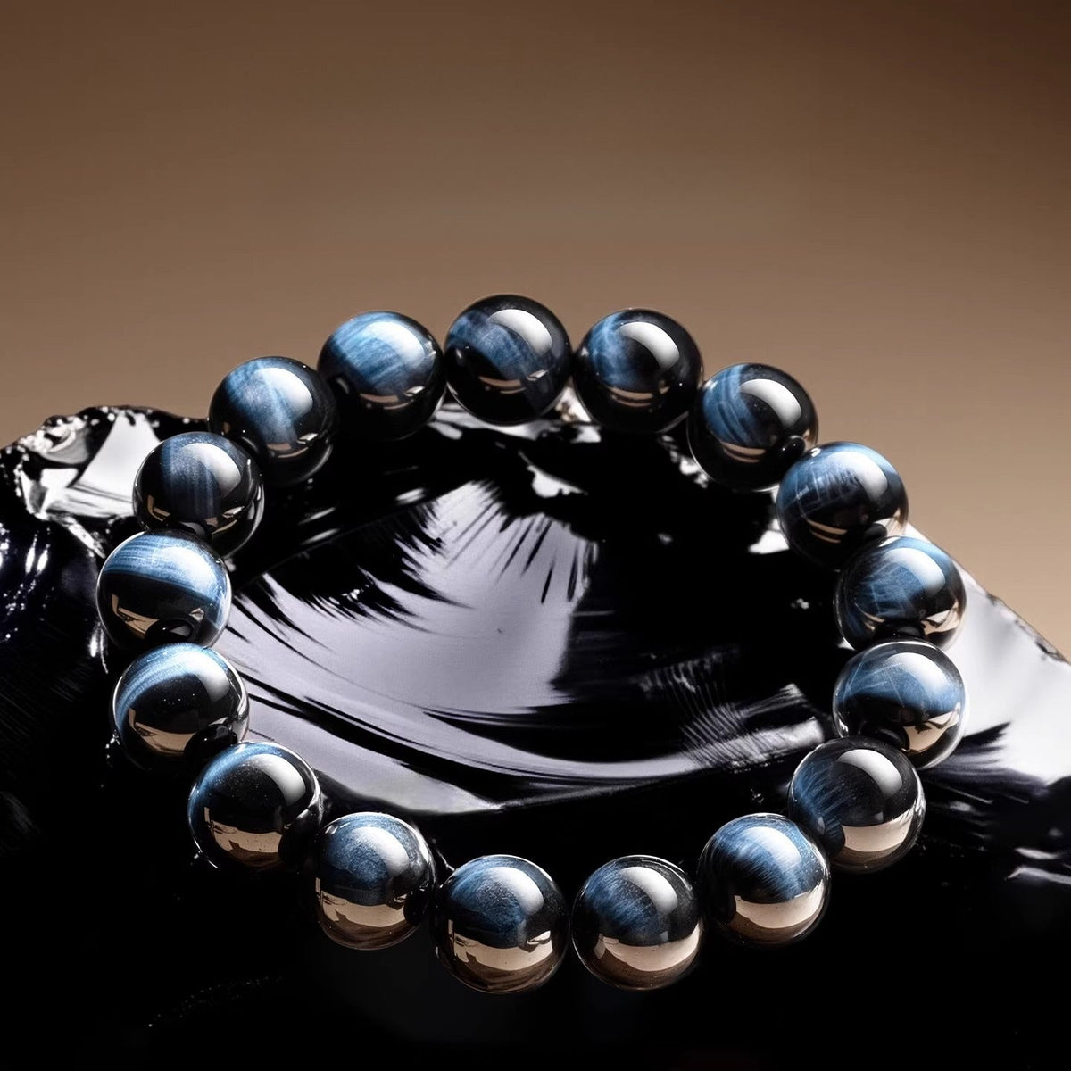 Pulsera de ojo de tigre azul claro