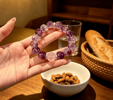 Nine Purple Fire Amethyst Bracelet — Feng Shui Lucky Crystal for Wealth & Positive Energy Tibet Art
