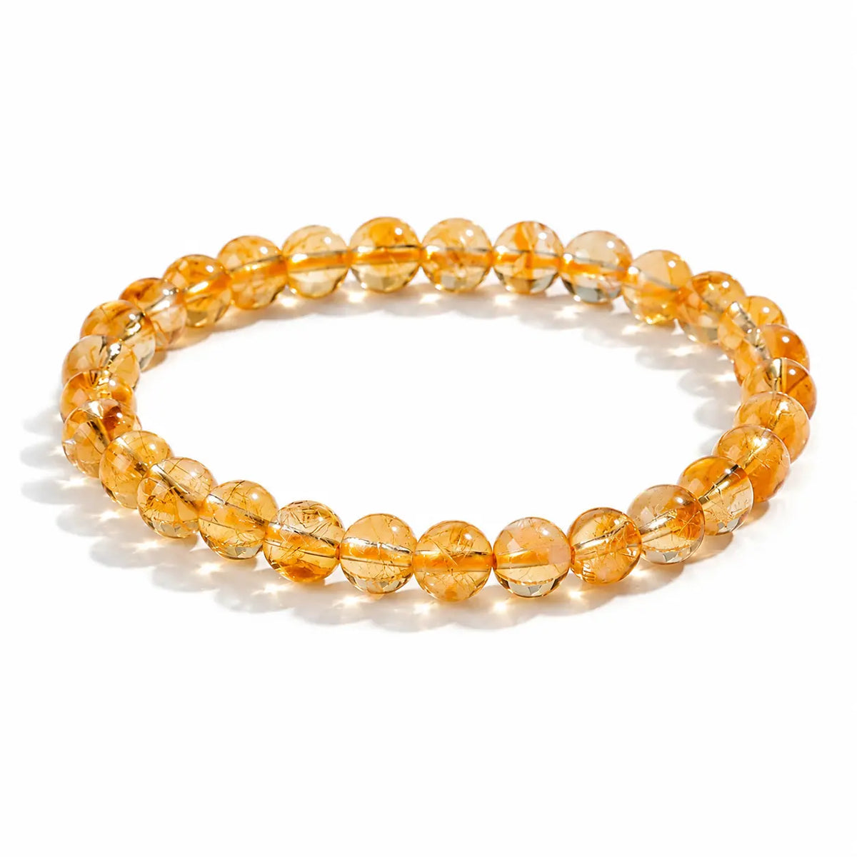 Pulsera de cuentas redondas de citrino
