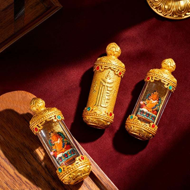 Tibetan Thangka Guardian Deity Pendant — Hand-Painted Tsa-Tsa Amulet for Your Birth Year Tibet Art