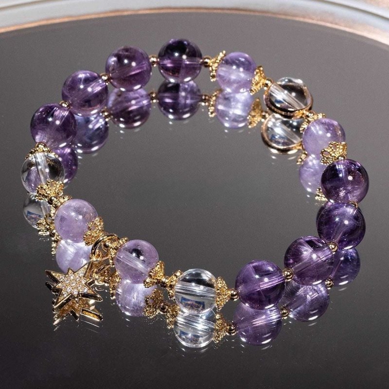 Natural Amethyst 8mm Bead Bracelet — Genuine Stone, Simple & Wearable Tibet Art