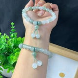 Tianshan Green Jade Bead Bracelet — 8mm Natural Stone for Calm & Balance Tibet Art