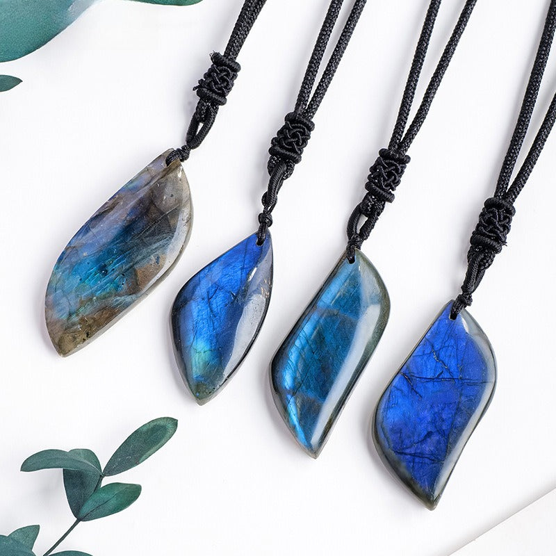 Labradorite Leaf Pendant