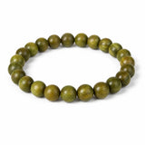 Green Sandalwood Mala Bracelet with Cinnabar & Agate — Natural Wood Beads for Grounding & Intention Tibet Art