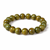 Green Sandalwood Mala Bracelet with Cinnabar & Agate — Natural Wood Beads for Grounding & Intention Tibet Art
