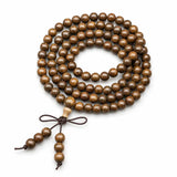 Multi-Wood 108-Bead Mala Bracelet — Natural Wood Prayer Beads for Daily Wear & Meditation Tibet Art