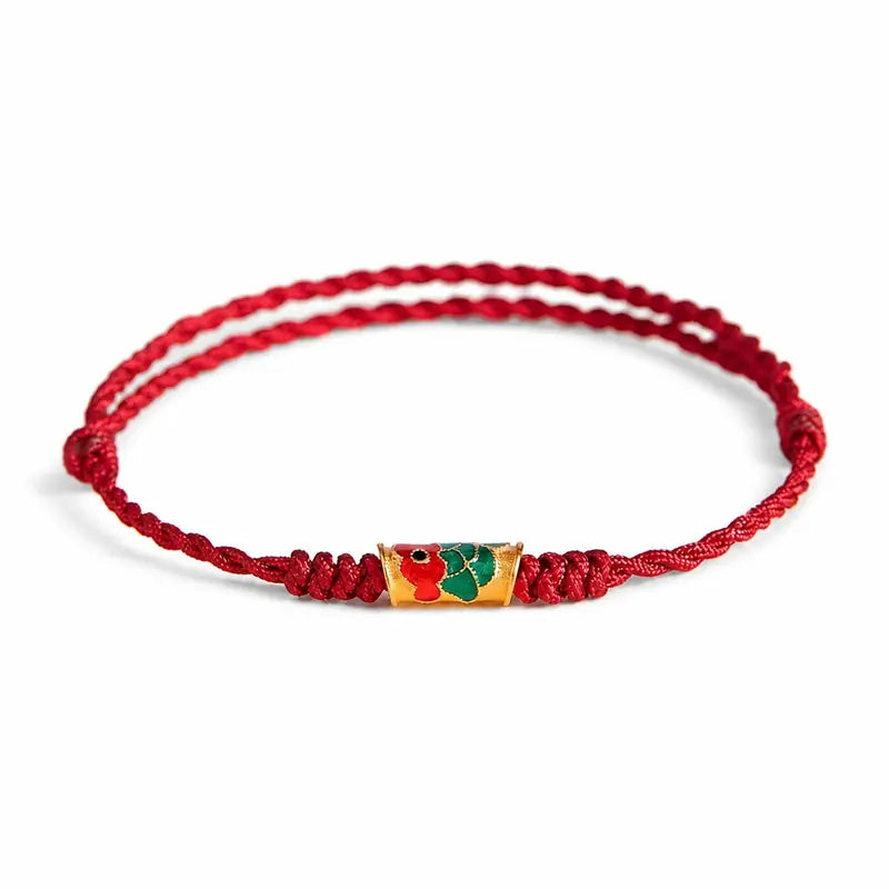 Koi Fish Lucky Bracelet — Woven Red String Dragon Boat Festival Charm Tibet Art
