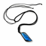 Tibet Art Drilled Labradorite Leaf Necklace - Blue Flash Tibet Art