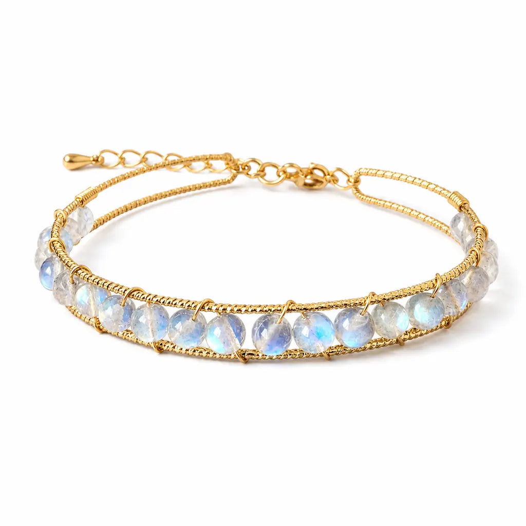Tibet Art 14K Gold-Filled Gemstone Wire Wrap Bracelet Tibet Art