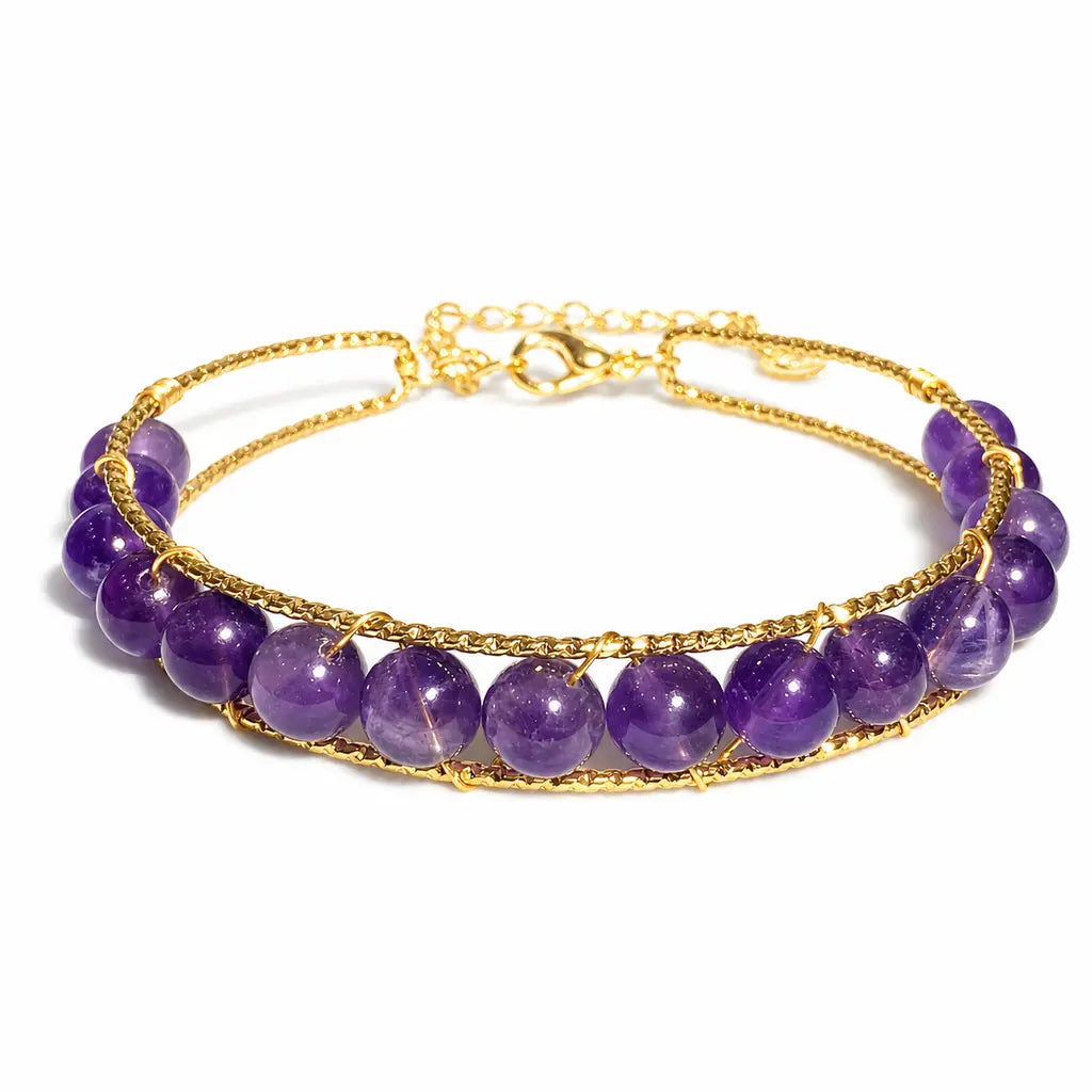 Tibet Art 14K Gold-Filled Gemstone Wire Wrap Bracelet Tibet Art