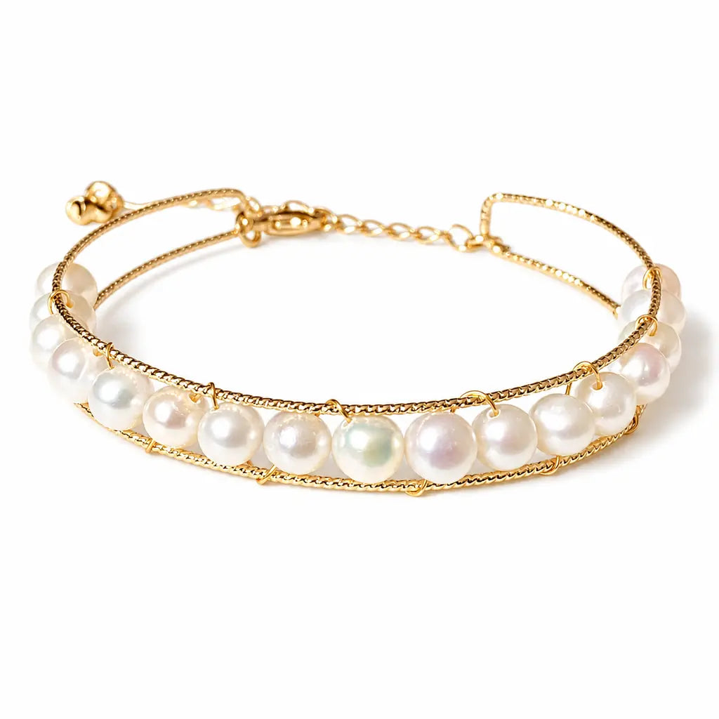Tibet Art 14K Gold-Filled Gemstone Wire Wrap Bracelet Tibet Art