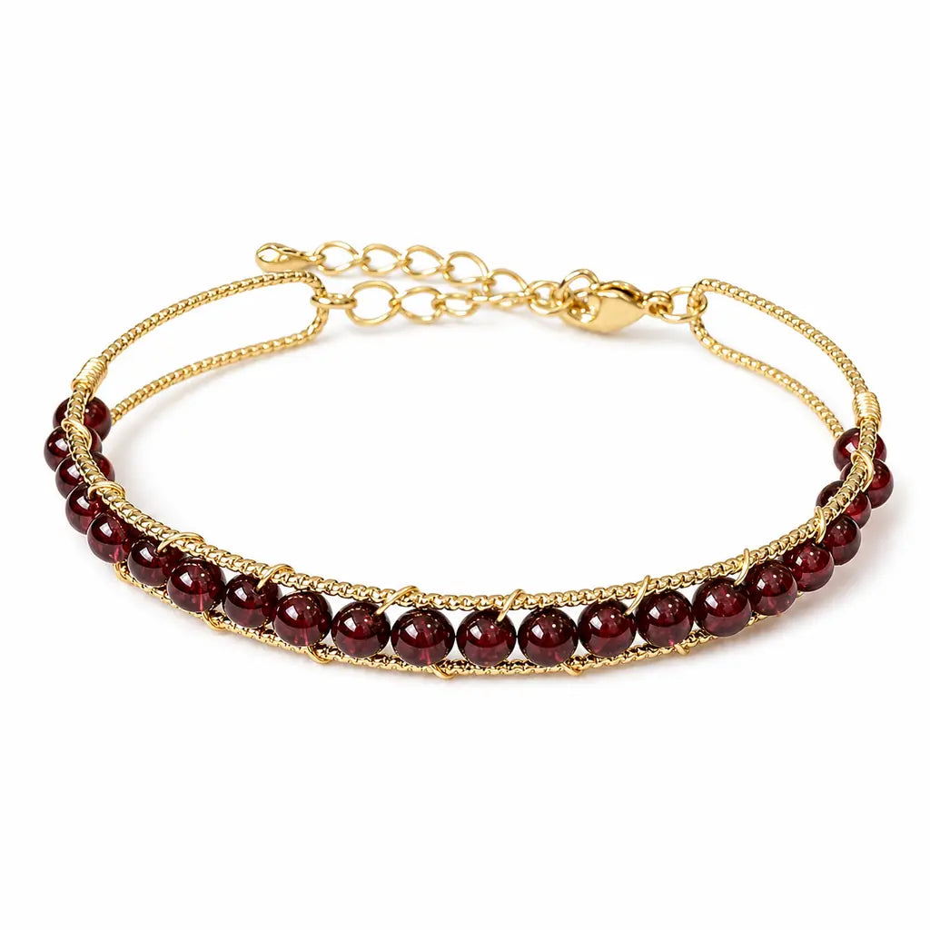 Tibet Art 14K Gold-Filled Gemstone Wire Wrap Bracelet Tibet Art
