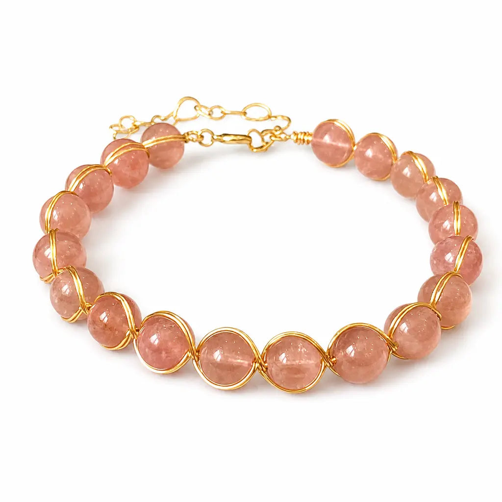 Tibet Art 14K Gold-Filled Gemstone Wire Wrap Bracelet Tibet Art
