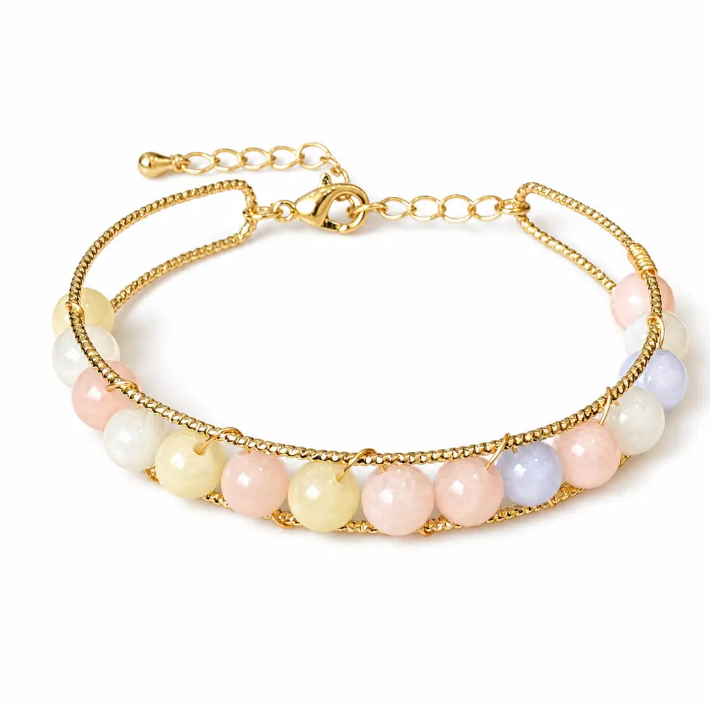 Tibet Art 14K Gold-Filled Gemstone Wire Wrap Bracelet Tibet Art
