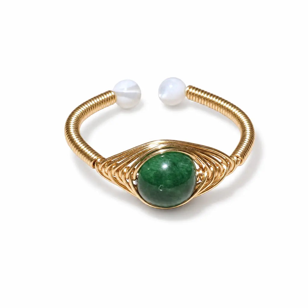 Tibet Art Multi Stone Wire Wrap Ring - Choose Your Energy Tibet Art