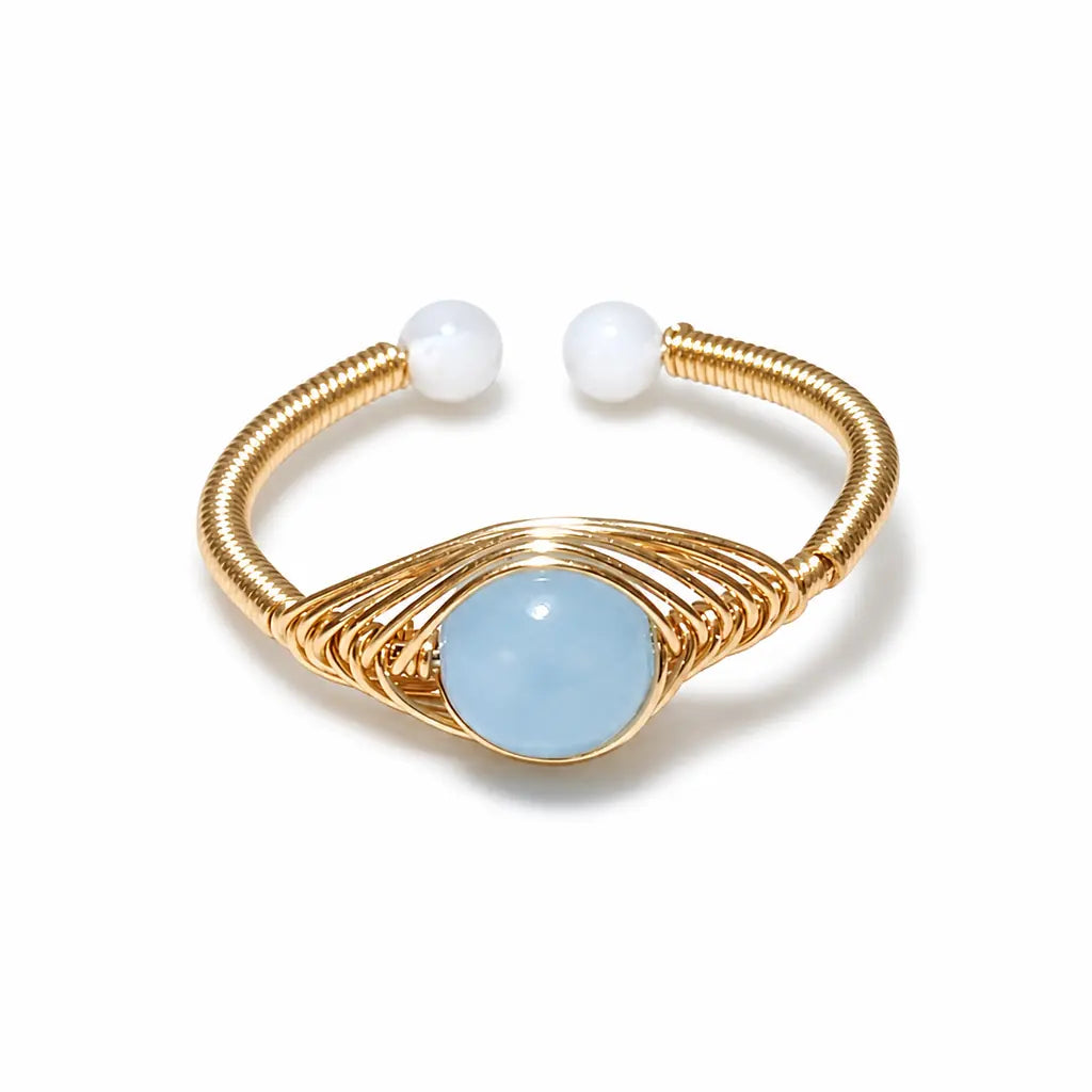 Tibet Art Multi Stone Wire Wrap Ring - Choose Your Energy Tibet Art