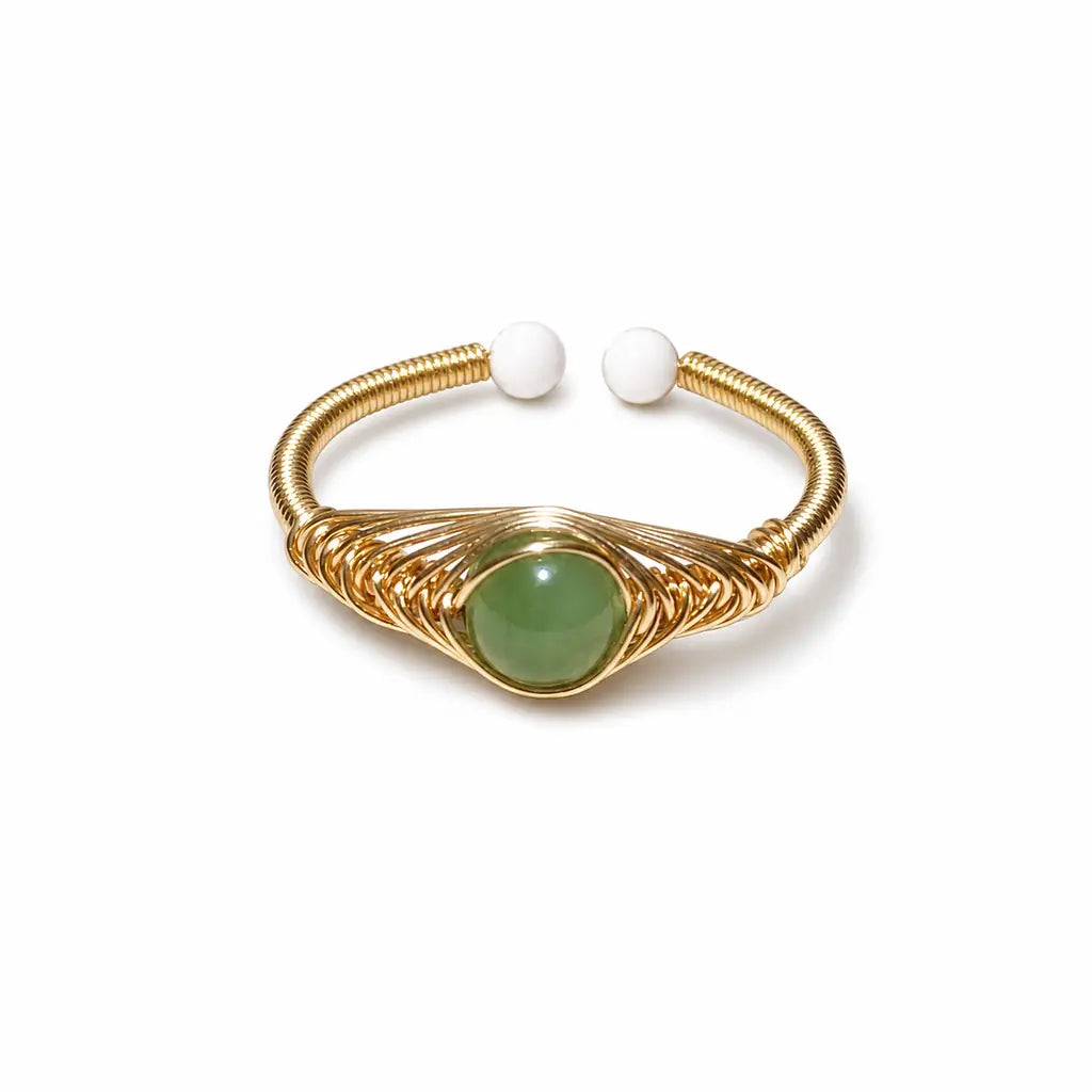 Tibet Art Multi Stone Wire Wrap Ring - Choose Your Energy Tibet Art
