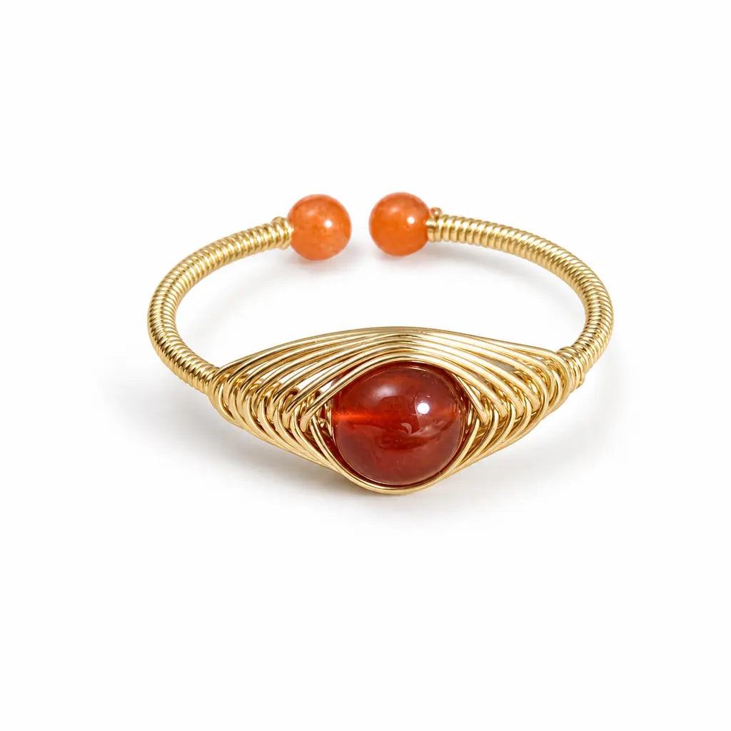 Tibet Art Multi Stone Wire Wrap Ring - Choose Your Energy Tibet Art