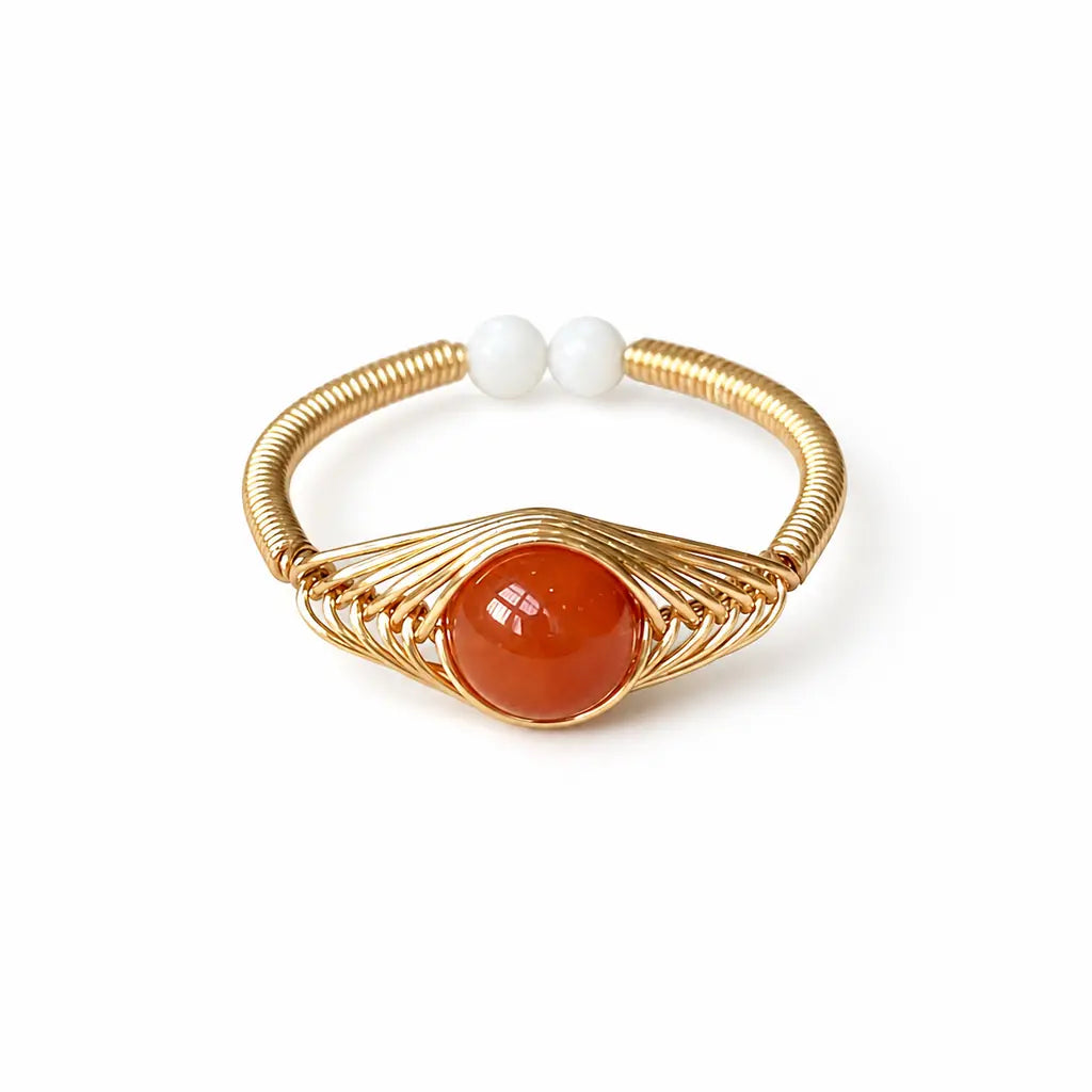 Tibet Art Multi Stone Wire Wrap Ring - Choose Your Energy Tibet Art