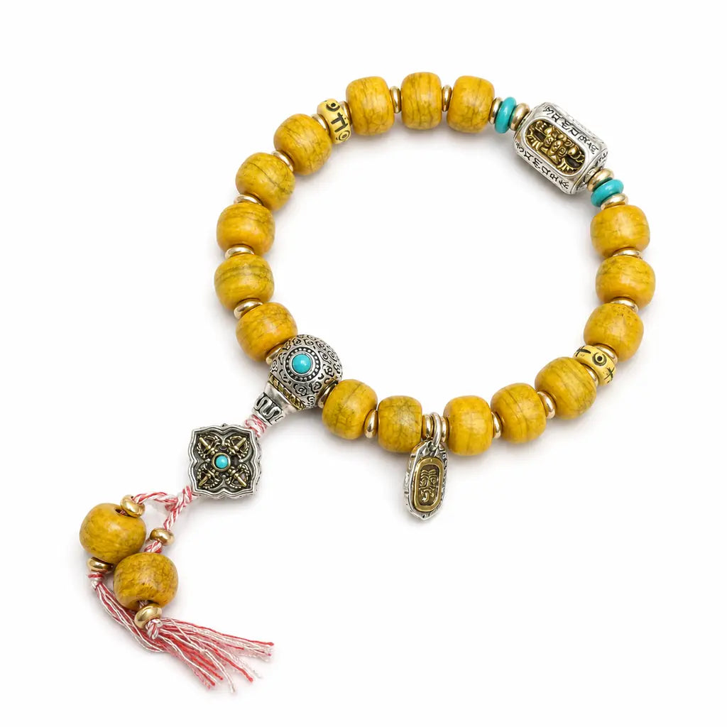 Tibet Art Bone & Antler Bracelet - Tibetan Symbol Collection Tibet Art