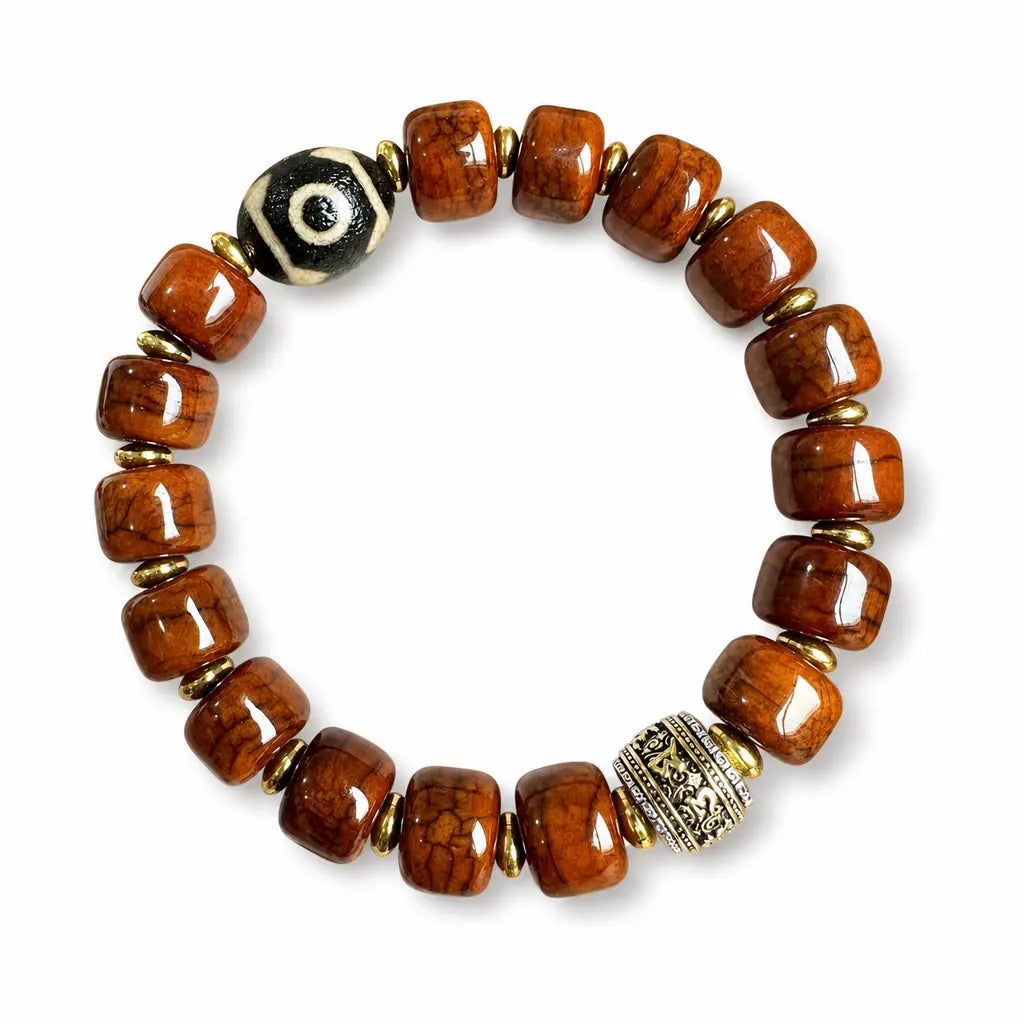 Tibet Art Bone & Antler Bracelet - Tibetan Symbol Collection Tibet Art