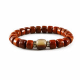 Tibet Art Yak Bone Talisman Bracelet - Dzi, Tiger Eye & Dragon Tibet Art