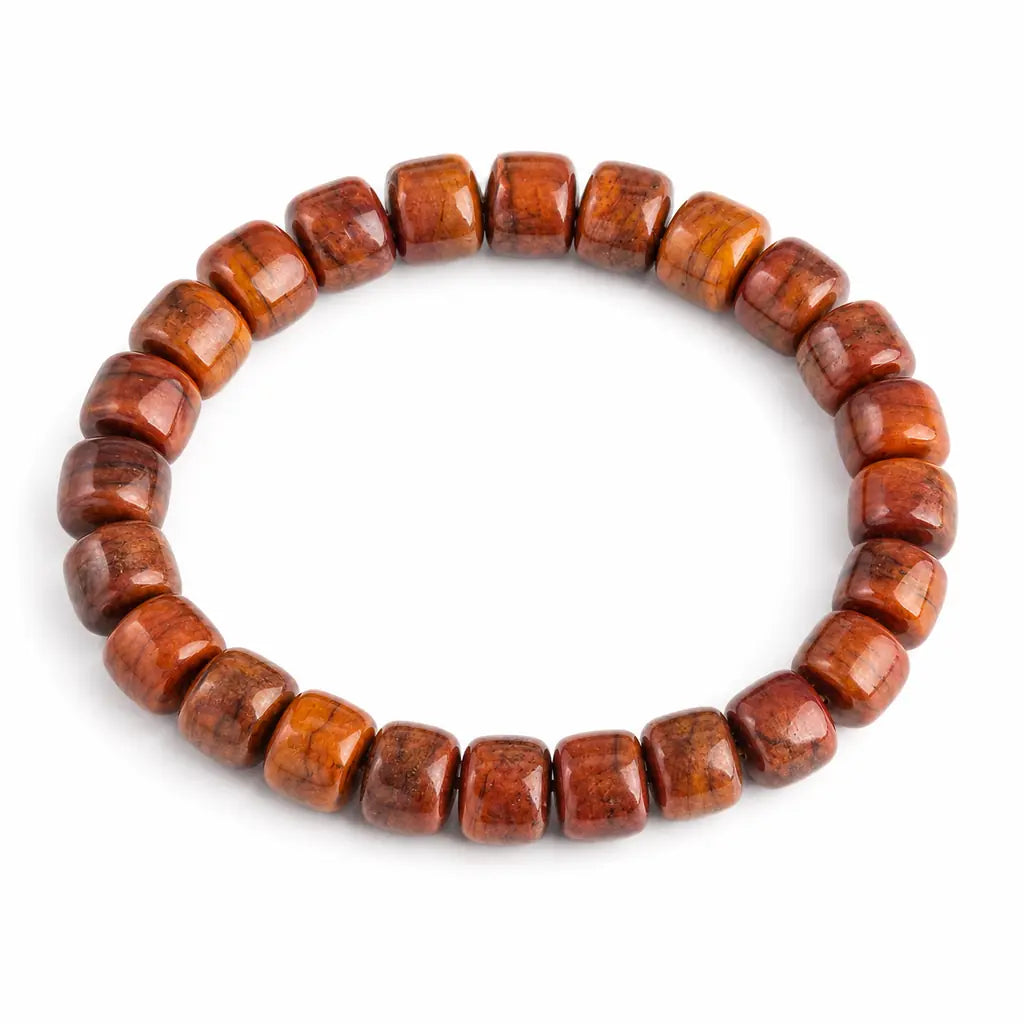 Tibet Art Yak Bone Talisman Bracelet - Dzi, Tiger Eye & Dragon Tibet Art