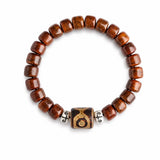 Tibet Art Yak Bone Talisman Bracelet - Dzi, Tiger Eye & Dragon Tibet Art