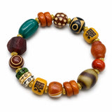 Tibet Art Multicolor Yak Bone Bracelet - Treasure Bead Series Tibet Art