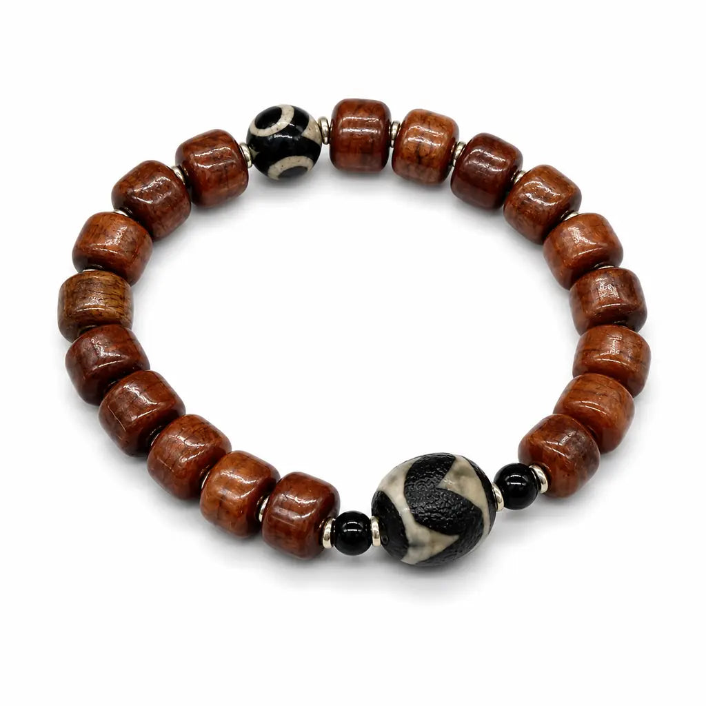 Tibet Art Yak Bone Dzi Bracelet - Auspicious Symbol Series Tibet Art