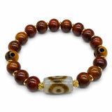 Tibet Art Yak Bone Dzi Bracelet - Auspicious Symbol Series Tibet Art
