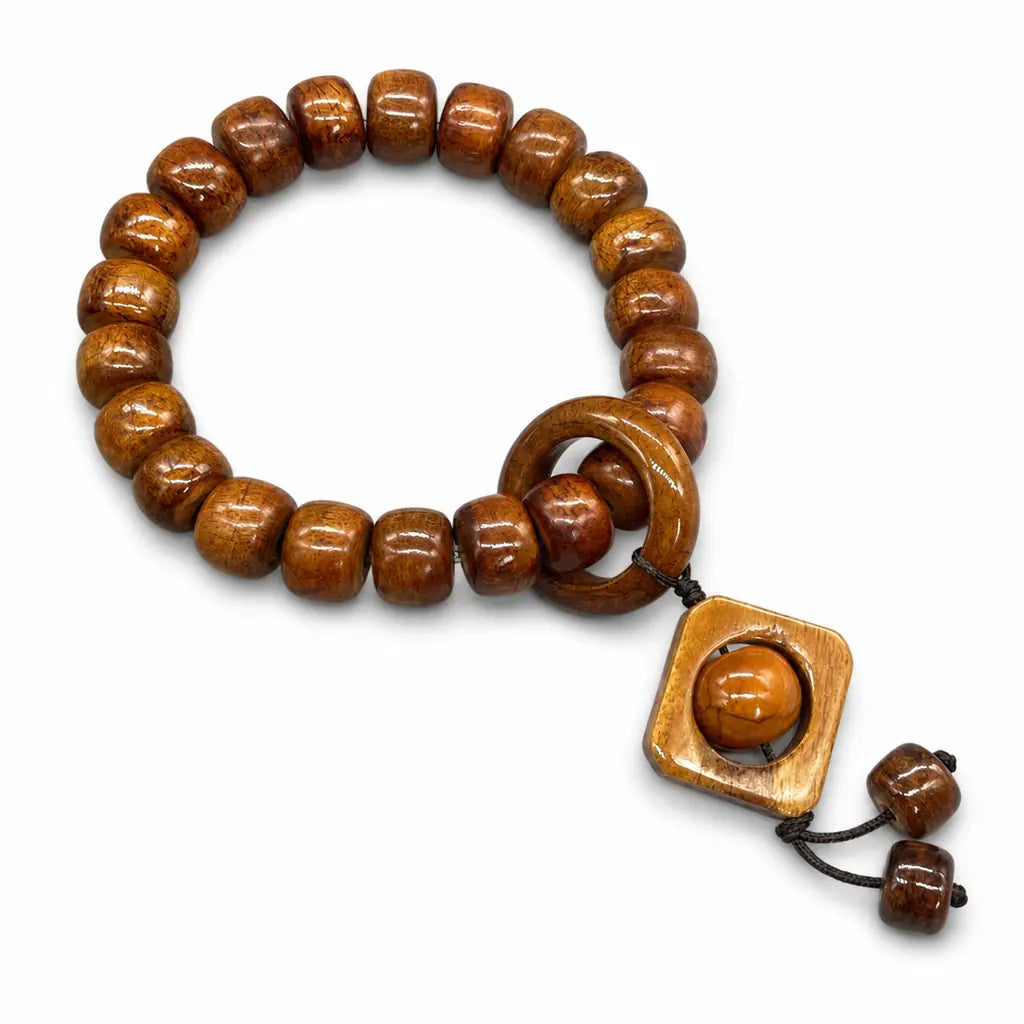 Tibet Art Yak Bone Charm Bracelet - Lotus, Pixiu & Gourd Tibet Art