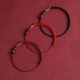 Red Rope Cinnabar Bead Bracelet — Knotted Lucky Charm for Prosperity & Protection - Joy RedTibet Art