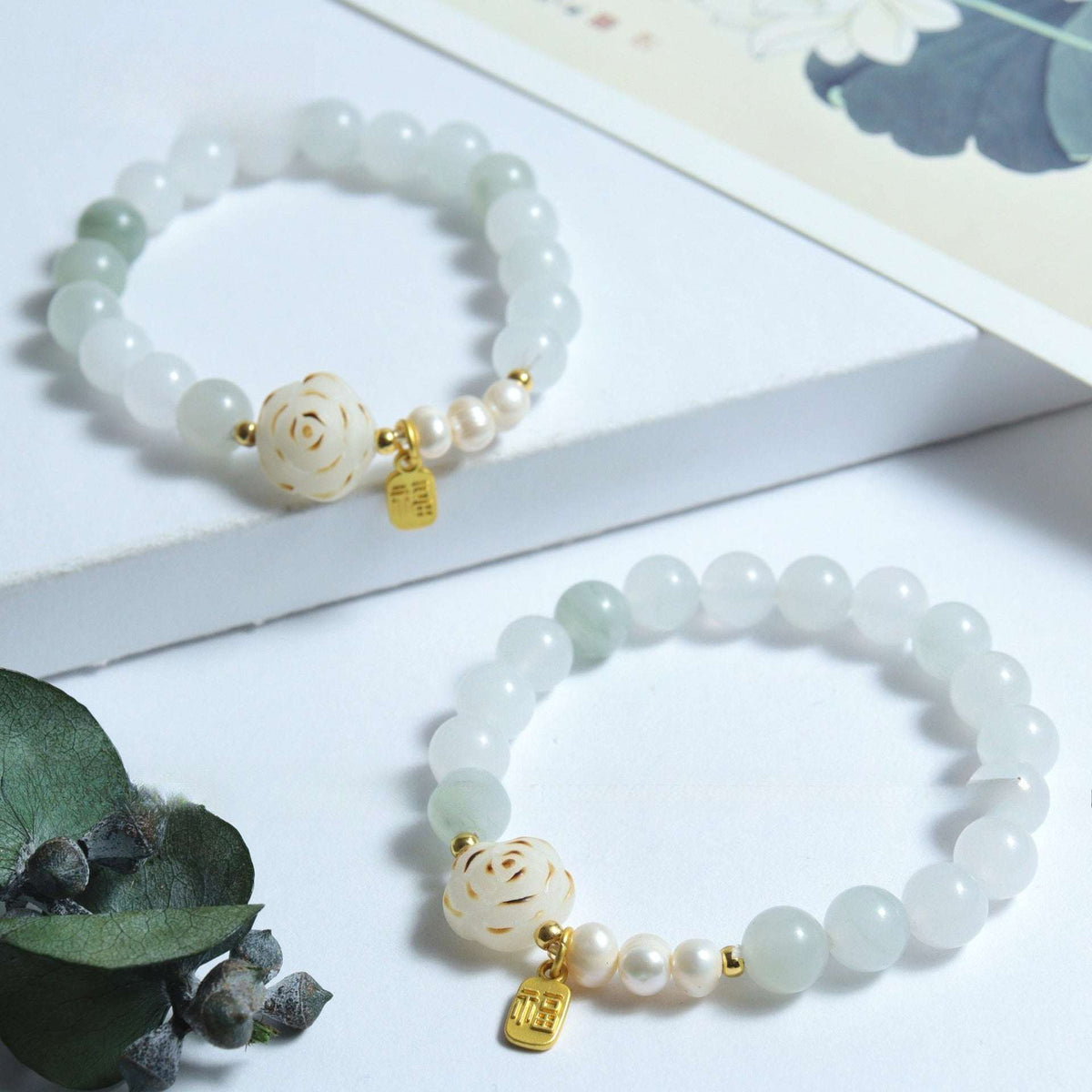 Tianshan Green Jade Bead Bracelet — Natural Stone Single-Wrap for Calm & Clarity Tibet Art