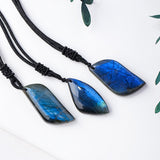 Labradorite Leaf Pendant