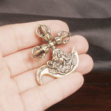 Tibet Art Crossed Vajra & Kartika Brass Keychain - Protection