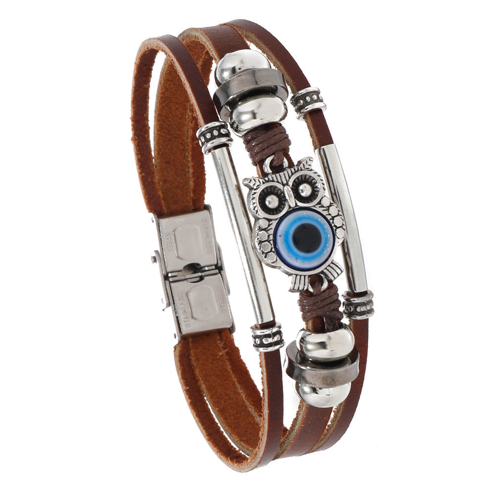 Vintage Leather Talisman Bracelet