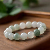 Tianshan Green Jade Bead Bracelet — 8mm Natural Stone for Calm & Balance Tibet Art
