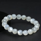 Natural White Moonstone Bead Bracelet — Classic Round Stone for Intuition & Calm Tibet Art