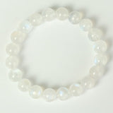 White Moonstone Bracelet — Ice-Grade Natural Stone, Choose Your Bead Size Tibet Art