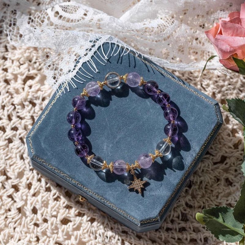 Natural Amethyst 8mm Bead Bracelet — Genuine Stone, Simple & Wearable Tibet Art