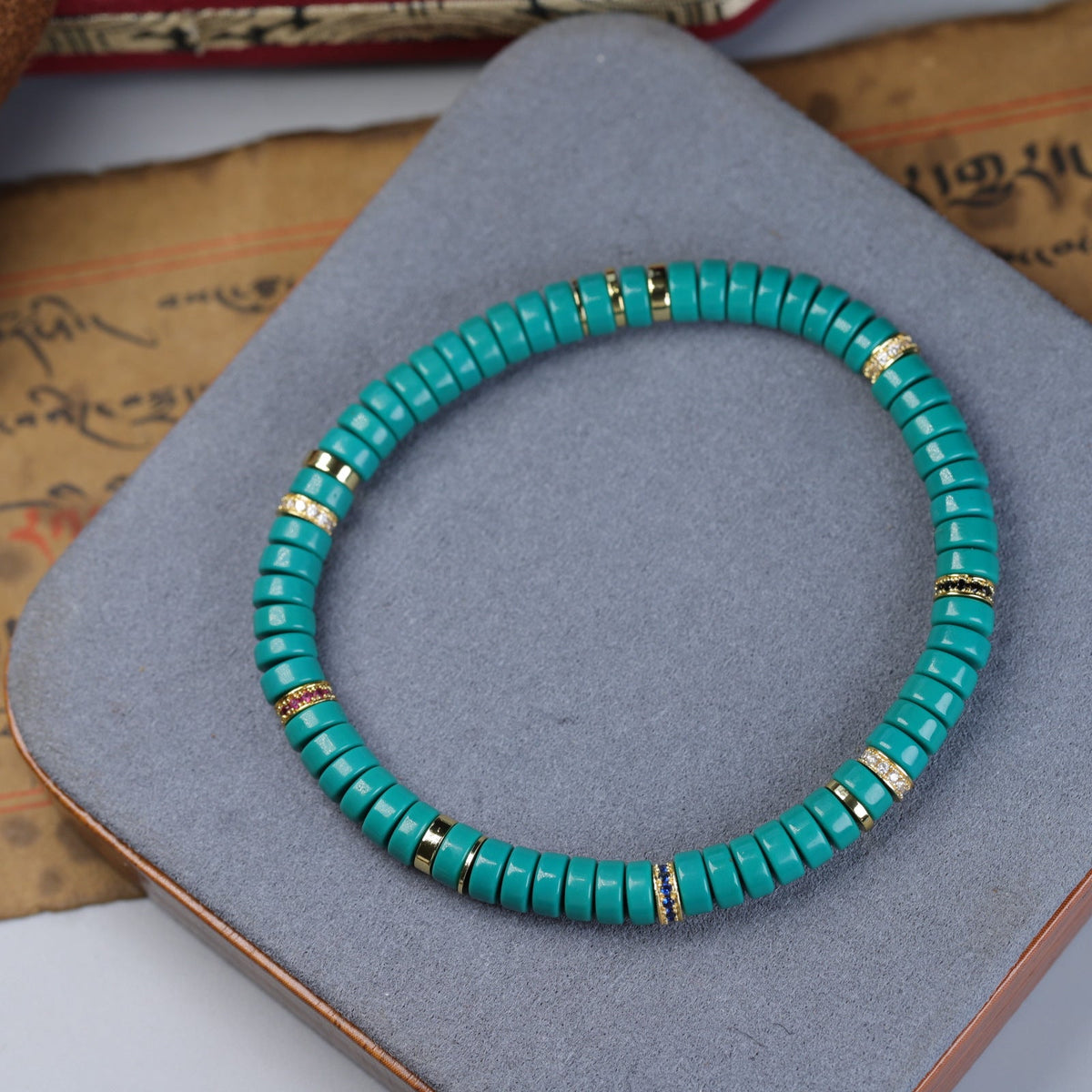 Pulsera de discos de turquesa