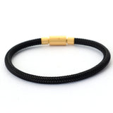 5mm Lucky Bead Cord Bracelet — Adjustable Leather & Steel Wire Base for Fortune Beads - 5mm Black Steel WireTibet Art