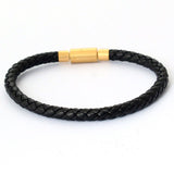 5mm Lucky Bead Cord Bracelet — Adjustable Leather & Steel Wire Base for Fortune Beads - 5mm Black Leather CordTibet Art