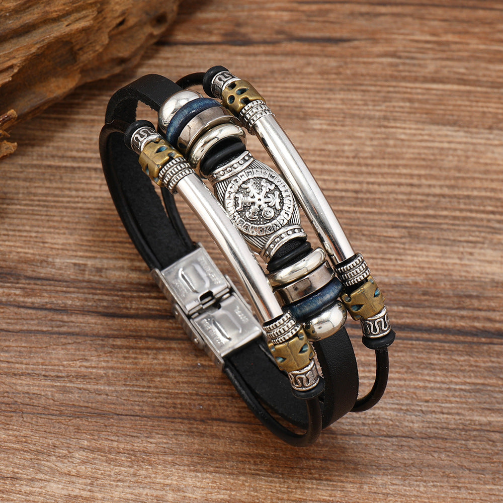 Vintage Leather Talisman Bracelet